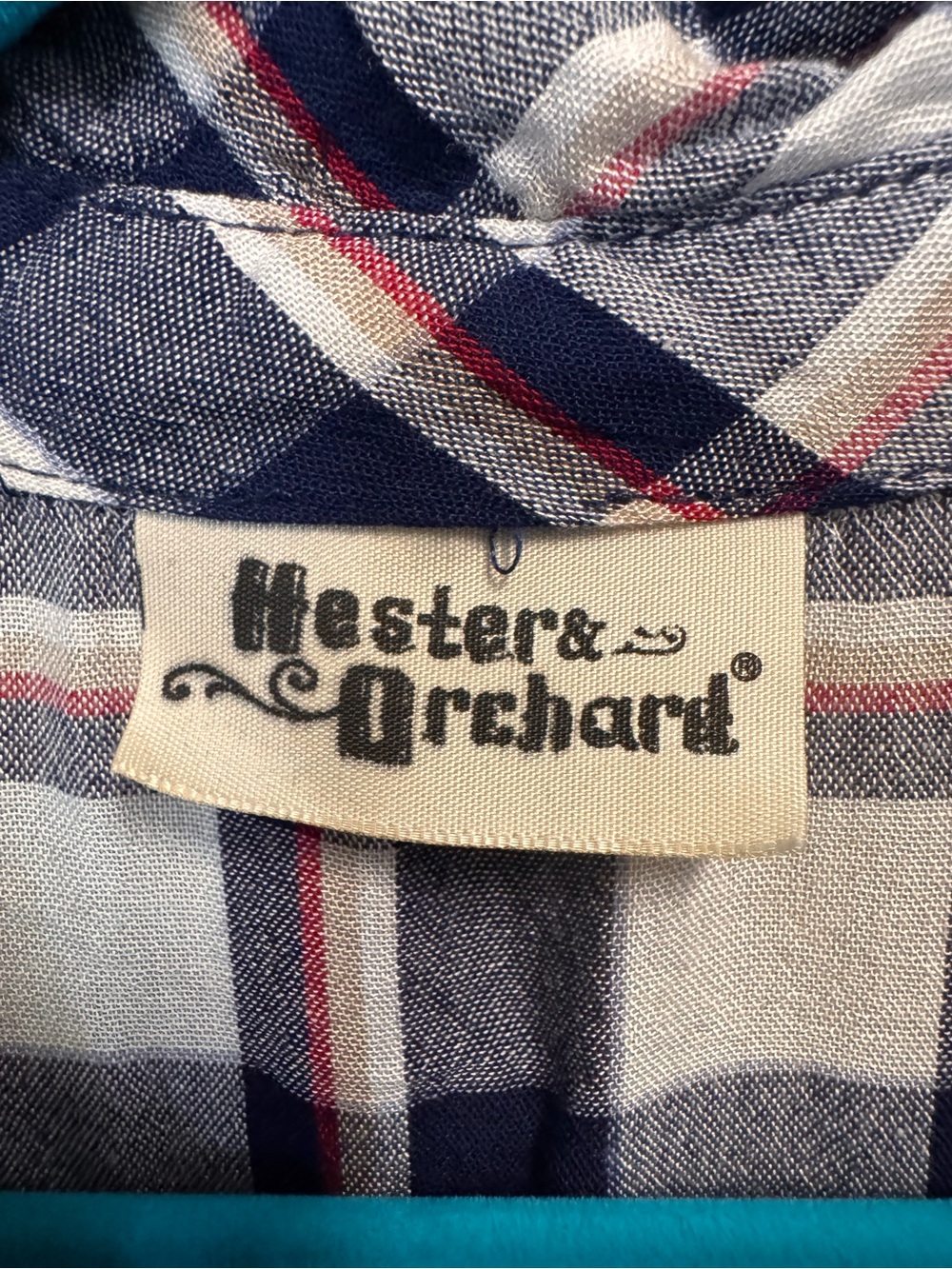 Woven Plaid Button-Down Shirt - Black & White with Red Accent - Picture 2 of 3